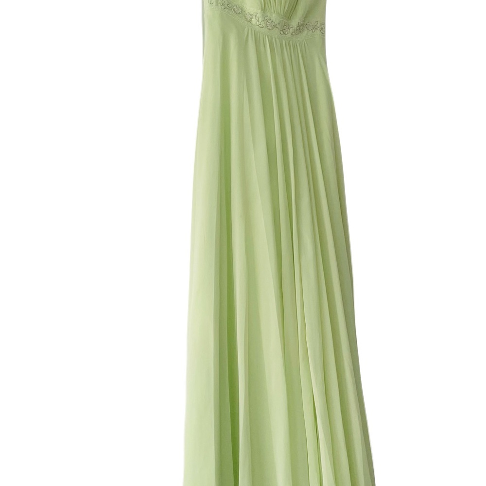 David's Bridal Pastel Green Maxi Dress